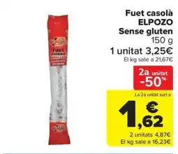 Carrefour Express ELPOZO Fuet casolà Sense gluten oferta
