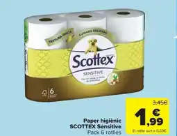 Carrefour Express SCOTTEX Paper higiènic Sensitive oferta