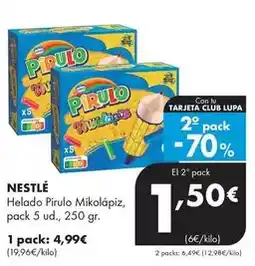Supermercados Lupa Nestlé - helado pirulo mikolápiz oferta