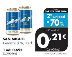 Supermercados Lupa San miguel - cerveza 0,0% oferta
