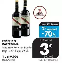 Supermercados Lupa Federico paternina - vino tinto reserva, banda roja, d.o. rioja oferta