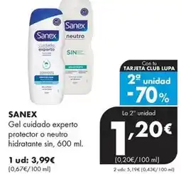 Supermercados Lupa Sanex - gel cuidado experto protector o neutro hidratante sin oferta