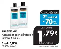 Supermercados Lupa Tresemmé - acondicionador hidratación intensa oferta