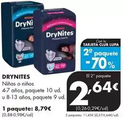 Supermercados Lupa Drynites - niñas o niños 4-7 años oferta
