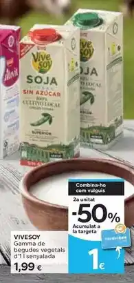 Caprabo Vivesoy - gamma de begudes vegetales oferta