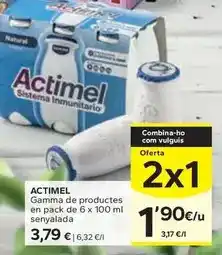 Caprabo Actimel - gamma de productes en pack oferta