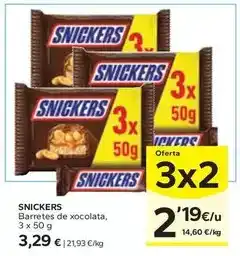 Caprabo Snickers - barretes de xocolata oferta