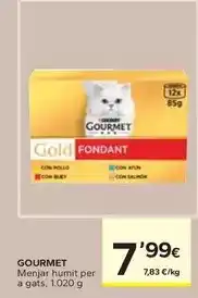 Caprabo Gourmet - menjar humit per a gats oferta