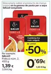 Caprabo Gallo - fideos oferta