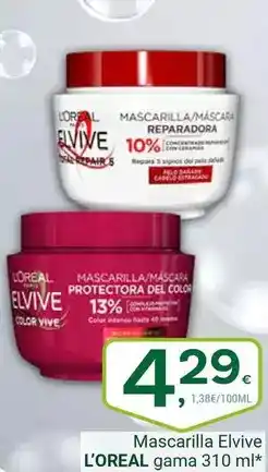 Supermercados Dani L'oréal - mascarilla elvive gama 310 ml oferta