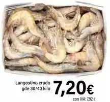 Cash Ifa Langostino crudo gde 30/40 oferta
