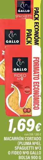 Cash Ifa GALLO macarron cortado (pi luna no, spaguetti o fideo no oferta