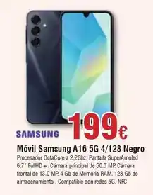 FROIZ Samsung - móvil a16 5g 4/128 negro oferta