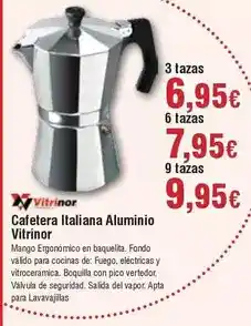 FROIZ Mango - cafetera italiana aluminio vitrinor oferta