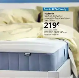 IKEA Vesteröy - colchón de muelles ensacados, firme/azul claro, 160x200 cm oferta