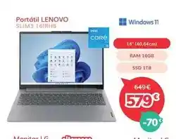 Mi electro Lenovo - portátil slim3 16irh8 oferta