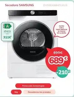 Mi electro Samsung - secadora dv90dg6845lku3 oferta