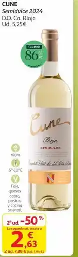 Alcampo Cune - semidulce 2024 d.o.ca. rioja oferta