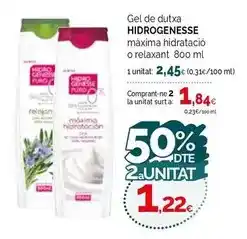 Condis Hidrogenesse - gel de dutxa máxima hidratacio o relaxant oferta