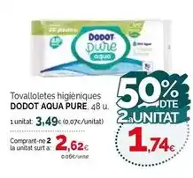Condis Dodot - tovalloletes higieniques aqua pure oferta