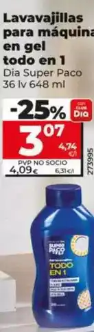 Dia Dia super paco - lavavajillas para maquina en gel todo en 1 oferta