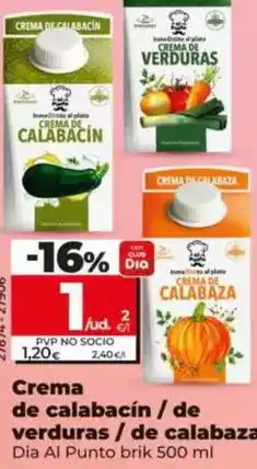 Dia Dia al punto - crema de calabacion/ de verduras/ de calabaza oferta