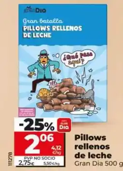 Dia Gran dia - pillows rellenos de leche oferta