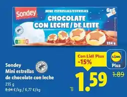 Lidl Sondey - mini estrellas de chocolate con leche oferta