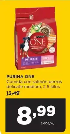 Alimerka Purina one - comida con salmon perros delicate medium oferta