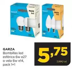 Alimerka Garza - bombillas led esfárica 6w e27 o vela 6w e14 oferta