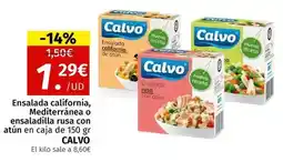 Maskom Supermercados Calvo - ensalada california mediterranea o ensaladilla rusa con atún en caja oferta