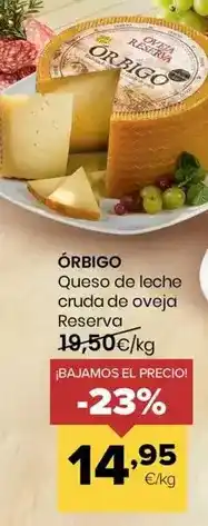 Autoservicios Familia Orbigo - queso de leche cruda de oveja reserva oferta
