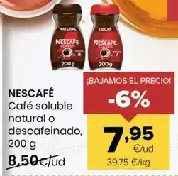 Autoservicios Familia Nescafé - café soluble natural o descafeinado oferta