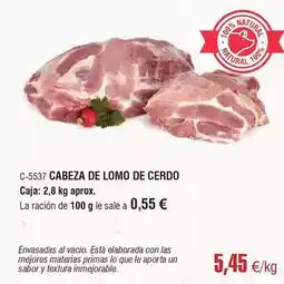 Abordo Cabeza de lomo de cerdo oferta