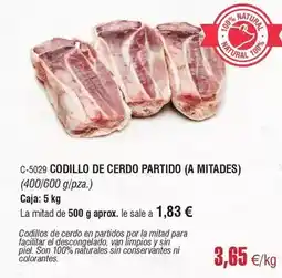 Abordo Codillo de cerdo partido oferta