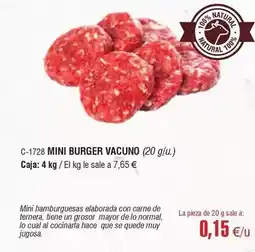 Abordo Mini burger vacuno oferta