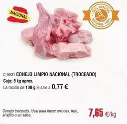 Abordo Ideal - conejo limpio nacional oferta