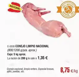 Abordo Conejo limpio nacional oferta