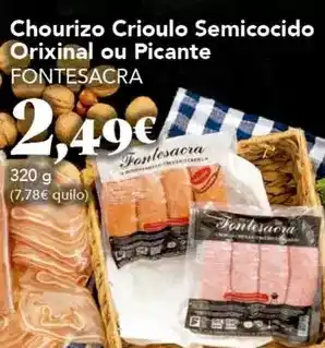 Gadis Fontesacra - chourizo crioulo semicocido oferta