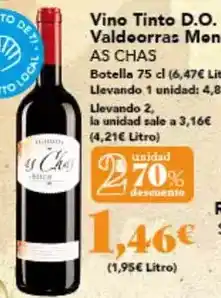 Gadis As chas - vino tinto d.o. valdeorras menta oferta