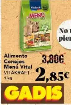 Gadis Vitakraft - alimento conejos monú vital oferta