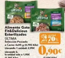 Gadis Última - alimento gato fit&delicious esterilizados oferta