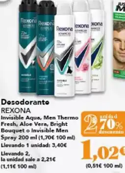 Gadis Rexona - desodorante oferta