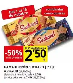 Supermercados MAS SUCHARD Gama turrón oferta