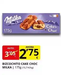 Supermercados MAS Milka - bizcochito cake choc oferta