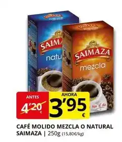 Supermercados MAS SAIMAZA Café molido mezcla o natural oferta