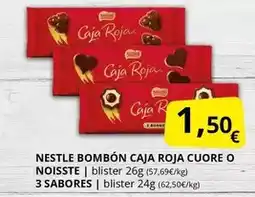 Supermercados MAS NESTLE Bombón caja roja cuore o noisste oferta