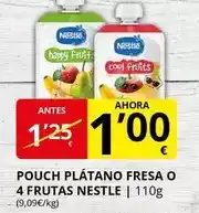 Supermercados MAS NESTLE Pouch plátano fresa o 4 frutas oferta