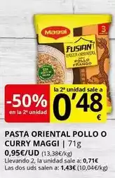 Supermercados MAS MAGGI Pasta oriental pollo o curry oferta