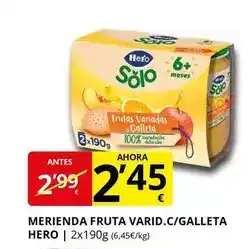 Supermercados MAS HERO Solo Merienda fruta varid.c/galleta oferta